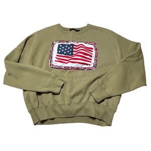 Polo Ralph Lauren Olive American Flag / USA Flag Sweater Size M